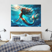 Toile Femme de sirène sous l'eau écailles de la mer (Insitu(Chambre))