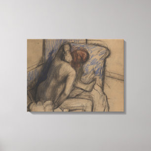 Toile Femme d'Edgar Degas séchant ses cheveux