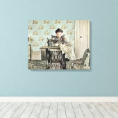 Toile Femme des années 1890 à la machine à coudre (Insitu (Plancher de Bois))