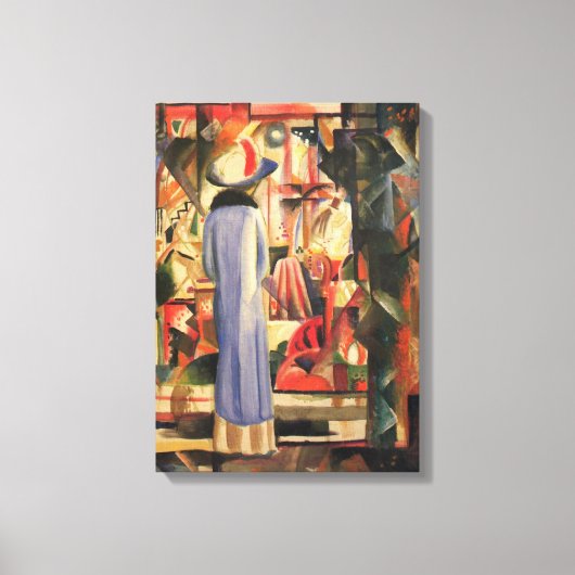 Toile Femme devant une vitrine d'August Macke (Recto)