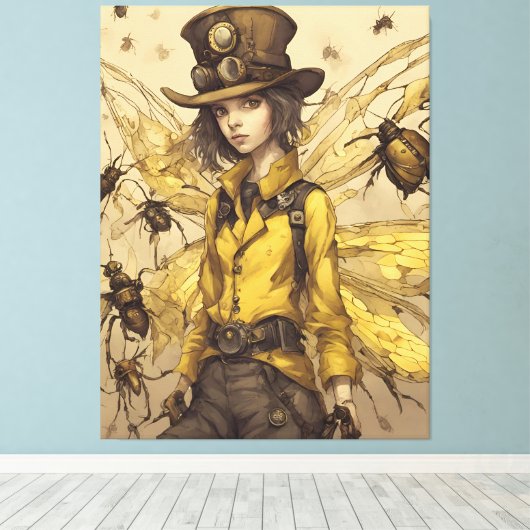 Toile Femme d'insectes Steampunk (Insitu (Plancher de Bois))