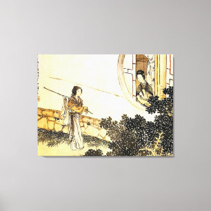 Toile femme en kimono à la fenêtre