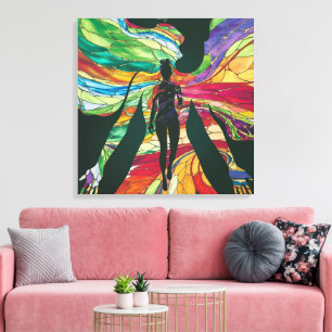 Toile Femme en verre tendu en vert Robe Vibrant Digitat