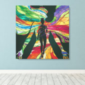 Toile Femme en verre tendu en vert Robe Vibrant Digitat (Insitu (Plancher de Bois))