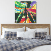 Toile Femme en verre tendu en vert Robe Vibrant Digitat (Insitu(Chambre))