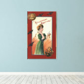 Toile Femme en vert robe Peeling Pomme (Insitu (Plancher de Bois))