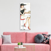 Toile Femme et verre à vin (Insitu(Salon))