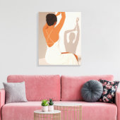 Toile Femme gracieuse en robe blanche, pastel neutre (Insitu(Salon))