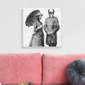 Toile Femme hurlante et crâne (Insitu(Salon))