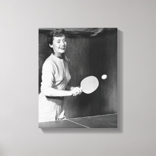 Toile Femme jouant au ping-pong