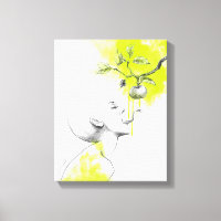 Femme Langue serpent Pomme Éclat vert Art surréel