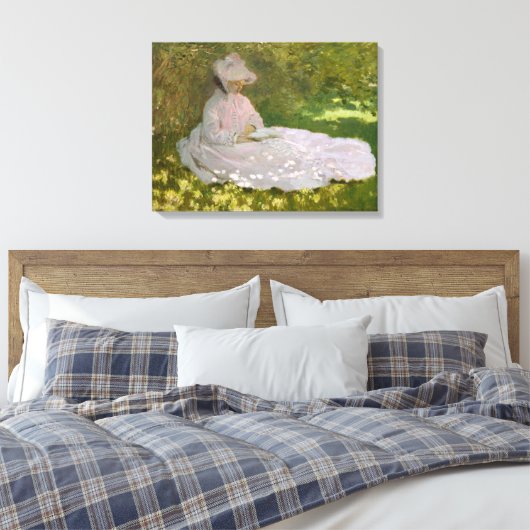 Toile Femme Lecture Springtime Monet (Insitu(Chambre))
