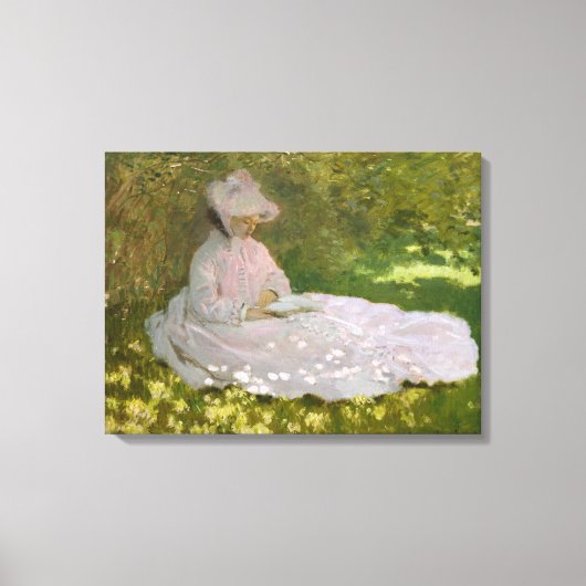 Toile Femme Lecture Springtime Monet (Recto)
