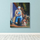 Toile Femme/mère/enfants viking — Chien écossais - chat (Insitu (Plancher de Bois))