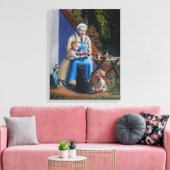 Toile Femme/mère/enfants viking — Chien écossais - chat (Insitu(Salon))