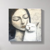 Toile Femme neutre et chat (Recto)
