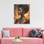 Toile Femme noire, Pourcentage Vintage (Insitu(Salon))