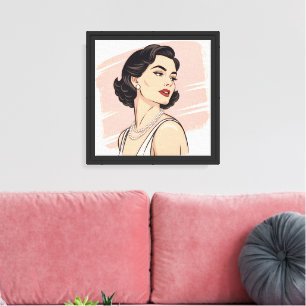 Toile Femme Pin-Up Élégance Vintage