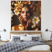 Toile Femme Préraphaélite Dorée 3 (Insitu(Chambre))