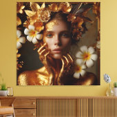 Toile Femme Préraphaélite Dorée 3 (Insitu(Salon))