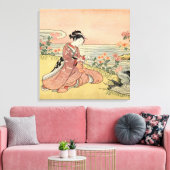 Toile Femme qui ramasse des chrysanthèmes (Insitu(Salon))