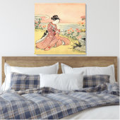 Toile Femme qui ramasse des chrysanthèmes (Insitu(Chambre))