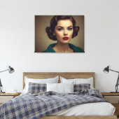 Toile femme rétro vintage (Insitu(Chambre))