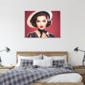 Toile femme rétro vintage (Insitu(Chambre))