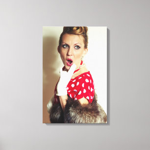 Toile femme rétro vintage