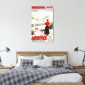 Toile Femme Skier Vue sur Adelboden Poster (Insitu(Chambre))
