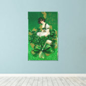 Toile Femme Souvenir de la Saint Patrick sur la scène de (Insitu (Plancher de Bois))