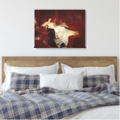 Toile Femme sur un canapé rouge (Insitu(Chambre))