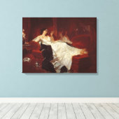 Toile Femme sur un canapé rouge (Insitu (Plancher de Bois))