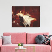 Toile Femme sur un canapé rouge (Insitu(Salon))