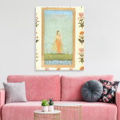 Toile Femme tenant une fleur, debout près d'un étang de  (Insitu(Salon))