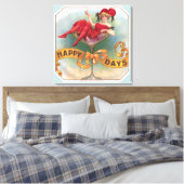 Toile Femme victorienne Champagne Rouge Happy (Insitu(Chambre))