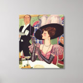 Toile Femme vintage Fumer Cigarette Boire Champagne (Recto)