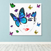 Toile Femmes avec papillons (Insitu (Plancher de Bois))