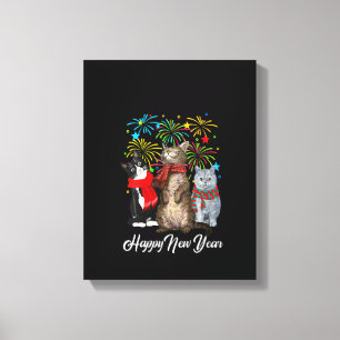 Toile FEMMES Joyeux Nouvel An Chat Joyeux Meow Année 202