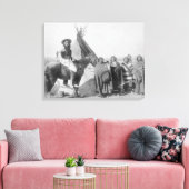 Toile Femmes Lakota avec bébés et homme à cheval (Insitu(Salon))
