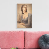 Toile Femmes sereines avec son chat (Insitu(Salon))