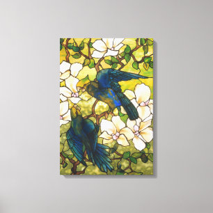 Toile Fenêtre en verre teinté de ketmie et de perroque