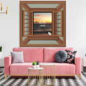 Toile Fenêtre Faux Avec Coquillage Personnalisé Canvas A (Insitu(Salon))