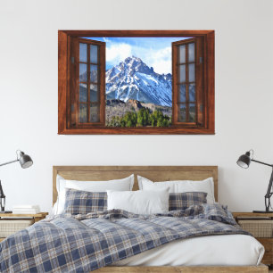 Toile Fenêtre Faux de montagne - Bureau d'accueil