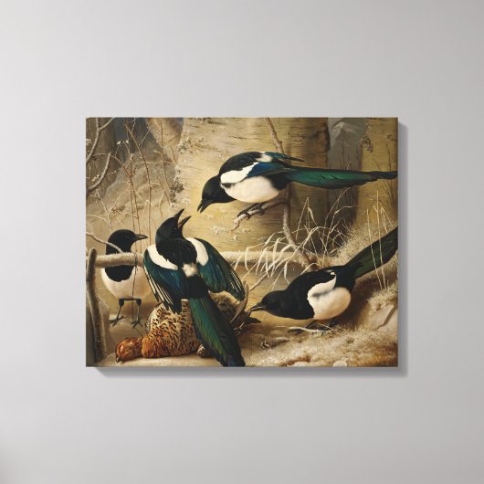 Toile Ferdinand von Wright - Magpies autour d'une mort (Recto)