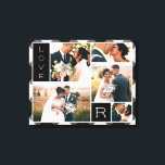 Toile Ferme Buffalo Check Mariage Photo Collage<br><div class="desc">Farmhouse Buffalo Plaid Vérifiez collage photo de mariage personnalisé avec vos photos de jour de mariage - un motif texturé d'aquarelle en gris foncé, noir et blanc cassé. Un beau gardien de vos images disposées dans un joli et professionnel agencement. Ajoutez votre nom personnel monogramme lettre initiale pour la touche...</div>