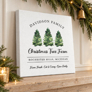 Toile Ferme de Noël familiale personnalisée Fêtes de fin