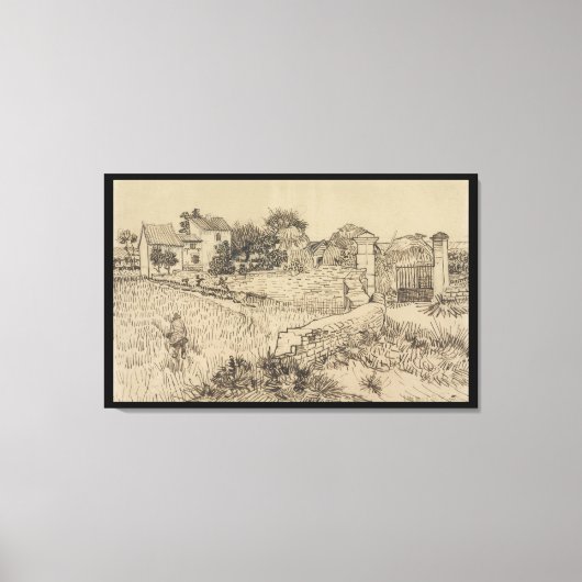 Toile Ferme En Provence Van Gogh Dessin Style Imitation (Recto)