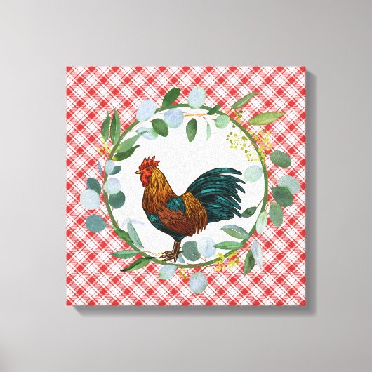 Toile Ferme Eucalyptus Wreath & Rooster (Recto)