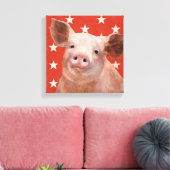 Toile Ferme patriotique - Cochon (Insitu(Salon))